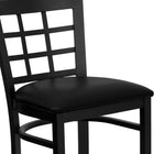 Flash Furniture HERCULES Series Black Window Back Metal Restaurant Barstool - Black Vinyl Seat-CA117 Fire Retardant Foam