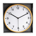 Gry Mattr 12" Round Contemporary Plastic Silent Ticking Clock - Wood Grain Effect-Ready to hang