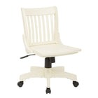 OSPHF Deluxe Armless Bankers Chair, Antique White-Antique white wood finish