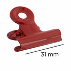 JAM Paper Metal Bulldog Clips - Medium - 31mm - Red - 15 Pack-Size: 31mm