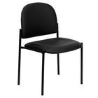 Flash Furniture Comfort Black Vinyl Stackable Steel Side Reception Chair-Contemporary Style