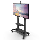 Kanto Height Adjustable Rolling TV/AV Cart with Adjustable Shelf for 60"-100" TVs - Black-Integrated cable management system
