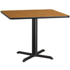 Flash Furniture 42" Square Natural Laminate Table Top with 33" x 33" Table Height Base-Hospitality Table