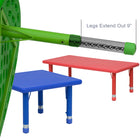 Flash Furniture 24" Square Green Plastic Height Adjustable Activity Table-220 lb. Static Load Capacity