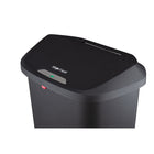 Step N' Sort Tall Plastic Trash Can with Steel Pedal and Secure Slide Lock - 50 L - Black-Stainless Steel Pedal & Anti Slip Base - For high performance hands-free lip opening