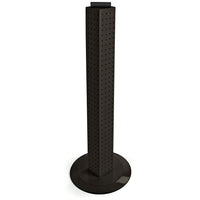 Azar Displays 36" x 4" x 4" 4-Sided Revolving Pegboard Counter Display, Black Solid (700223-BLK)-Interlocking four-sided pegboard tower and 14-1/2" diameter revolving clear plastic base