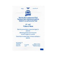 Wasip Non-Adherent Pads - 3" x 4" - 100 Pack-These individually wrapped sterile pads will not stick to the skin or wound and will not disturb the healing process of the wound