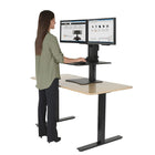 Victor High Rise Manual Dual Monitor Standing Desk (DC350)-Laminate finish and wood construction for durability
