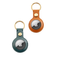 Adam Elements AirTag Leather Keychain - 2 Pack-Vegan leather with premium bronze rings