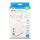 LOGiiX Power Plus 65 XL Travel Kit - White-Charge in 150+ countries with NA prongs & included AU, EU & UK adapters