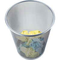 Staples Metal Mesh Wastebasket 17L - Silver-Wastebasket, for garbage disposal