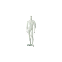 RP Adult Male Abstract Mannequin, Shiny White (RPMA 1)-Full male mannequin