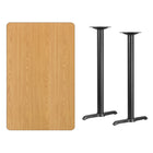 Flash Furniture 30" x 48" Rectangular Natural Laminate Table Top with 5" x 22" Bar Height Table Bases-Natural Laminate Top