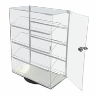 Eddie's 17.75" Lockable Rectangular Spinning Acrylic Display Case - Clear-Display Case