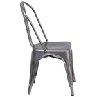 Flash Furniture Clear Coated Metal Indoor Stackable Chairs - 4 Pack-Curved Back with Vertical Slat