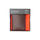 Champs Leather RFID Smart Tap Wallet - Brown-Gift box included for easy gift giving and an elegant presentation