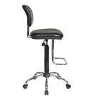 Work Smart Black Vinyl and Chrome Finish Drafting Chair, Black-Vinyl
