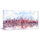 Designart Pink Bay Cityscape Large Canvas Art Print, (PT3321-32-16)-Print