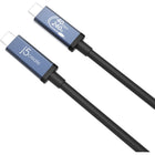 j5Create JUC29L08 USB 40Gbps 240W USB Type-C Cable - Black / Space Grey-Supports fast charging on compatible devices