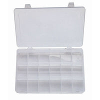 HVTools Electronic Component Box, 15" x 2" x 1", Clear-HV Tools Electronic Component Box is used for storing IC chip, capacitors, resistors, small screws, nuts, washers and lock washers etc