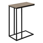 Monarch Specialties 3766 Accent Table - 25"H/Dark Taupe/Black Metal-Bring a modern vibe to your living room, office space, family room or den with this C-shaped end table