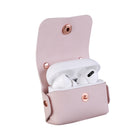 General Supply Goods + Co Vegan Leather AirPod Pro Case w Snap Enclosure and Carabiner - Pink Clay-Shock resistant and dust proof