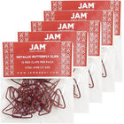 JAM Paper Butterfly Paper Clips, Red Paperclips, 5 Pack (2210016348g)-Red