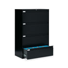 Global 4 Drawer Filing Cabinet - Black-Four fixed front drawers