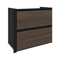 Bestar Connexion Add-On Lateral File Cabinet, Antigua & Black-The Add-on lateral file cabinet offers two file drawers with letter/legal filing system