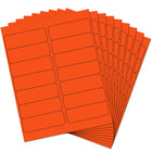 JAM Paper Rectangular Shipping Address Labels - 1-1/3" x 4" - Neon Red - 126 Pack -Size: 1.33 x 4 Inches, Printer friendly labels are easy to create and customize
