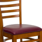 Flash Furniture HERCULES Series Ladder Back Cherry Wood Restaurant Chair - Burgundy Vinyl Seat-2.5'' Thick Foam Padded Seat