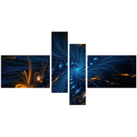 Designart Illumination 4-Panel Abstract Canvas Art Print, 60" x 36", (PT3000-279)-Print