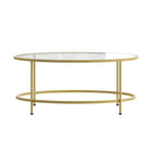 Flash Furniture Astoria Collection Glass Coffee Table with Matte Gold Frame-Contemporary Style