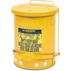 Justrite Oily Waste Cans, 14 Gal, 16 1/6" x 20 1/4", Yellow-Colour: Yellow