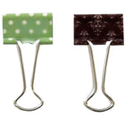 JAM Paper Fashion Design Binder Clips, Small, 19mm, Green and White Polka Dots Binderclips, 3 packs of 10 (336128838g)-10 Binder Clips per Pack