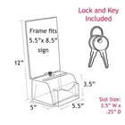 Azar Displays Small Moulded Suggestion Box with Pocket, Lock and Key, Clear (206008)-Use as a contest entry box, drop box and lead box to collect sales leads and advertise contest prizes or rules
