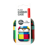 Kikkerland Protective Earbud Case for Apple AirPods - Plaid-Protective case with lid and cutouts to access charging port and rear button