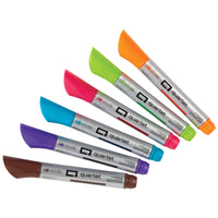 Quartet Premium Glass Board Marker - Bullet Tip - Assorted Colours - 6 Pack-Premium glass board dry-erase markers