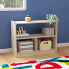 Flash Furniture Bright Beginnings Commercial Grade 3 Section Modular Wooden Classroom Open Storage Unit, Kid Friendly - Natural-Natural Finish Engineered Birch Plywood