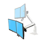 North Bayou 22"-27" Gas-Strut Desktop Dual Monitor Arm with USB Port - White (F27-W)-Weight Capacity: 13.2 to 26.4 lbs