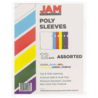 JAM Paper Plastic Sleeves, 9" x 11.5", Assorted Colours, 12 Pack (380Sasst)-12 pack