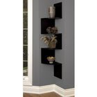 nexxt Provo 57" x 12" Corner Shelf with 4 Shelves, Black-Ready to assemble