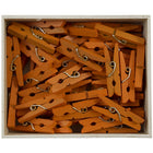 JAM Paper Wood Clothing Pin Clips, Medium, 1 1/8, Orange, 3 Packs of 50, 150 Total (230729145g)-50 pins/clips per pack