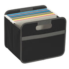 Merangue Collapsible File Storage Bin - Single Compartment - Black-Storage bin to store file folders, documents, and other essentials

