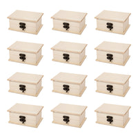 Time 4 Crafts Natural Finish Wooden & Drawer Box - 12 Pack-Includes a total of 12 unfinished jewelry boxes