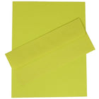 JAM Paper Business Stationery Set, 100 Sheets of Paper and 100 #10 Envelopes, Brite Hue Ultra Lime Green, 100 Pack (303024421)-Green