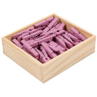 JAM Paper Wood Clothing Pin Clips, Medium, 1 1/8, Lavender Purple, 2 Packs of 50, 100 Total (230726780a)-1.125in