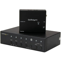 StarTech Multi-Input HDBaseT Extender, Up to 4K (STDHVHDBT)-Save the hassle and expense of using multiple hardware devices, with a switch and extender in one device that accommodates VGA, DP and HDMI inputs