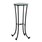 Monarch Specialties 3332 Accent Table - Hammered Black Metal With Tempered Glass-Made of Metal , Tempered Glass