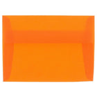 JAM Paper 4bar A1 Envelopes, 3.63 x 5 1/8, Orange Translucent Vellum, 100 Pack (1591617g)-Orange